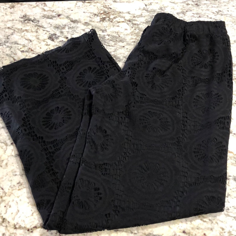 Pink Coconut Wide Leg Lace Pants